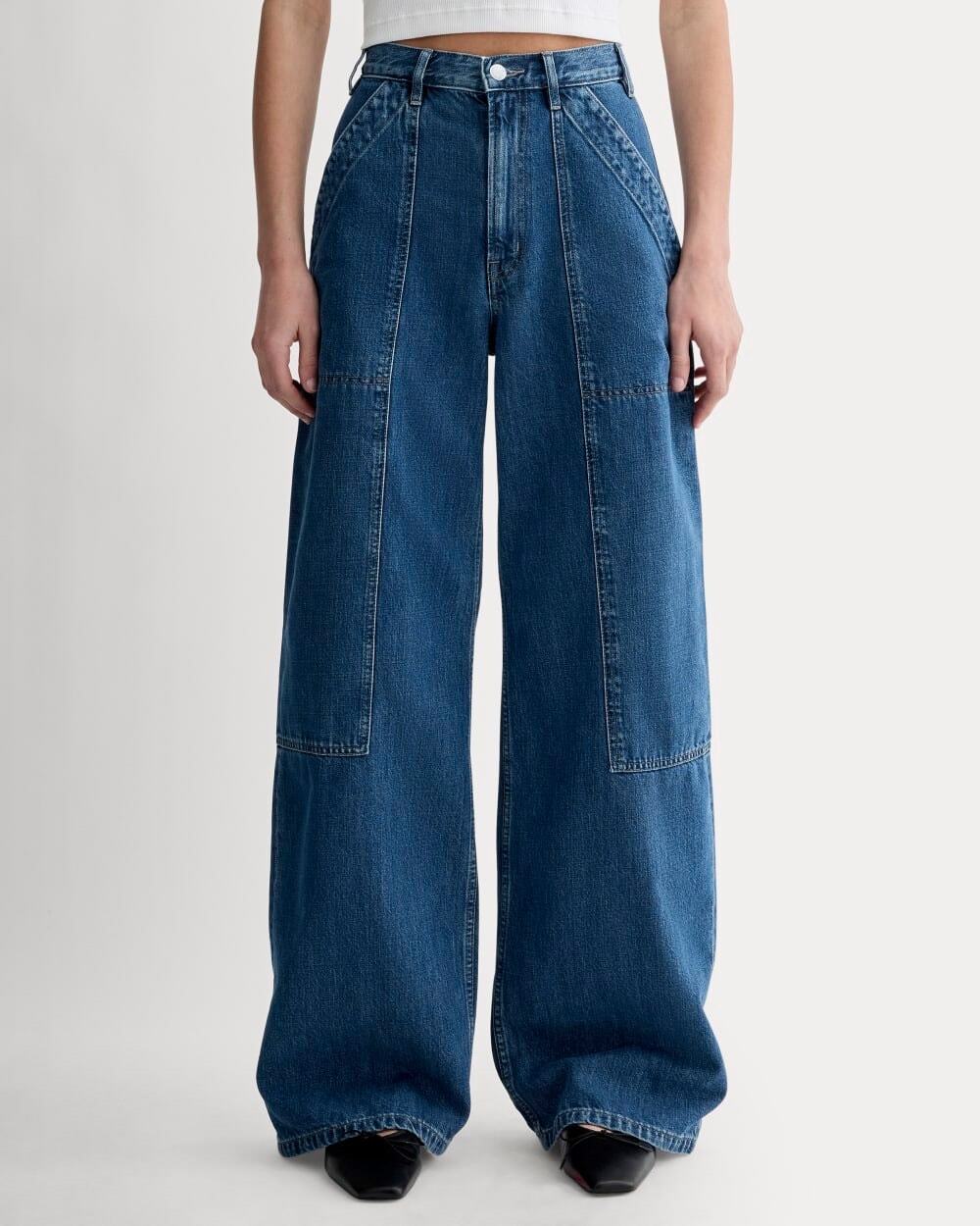Everlane The Carpenter Jean Medium Blue 31R Wide Leg Jeans